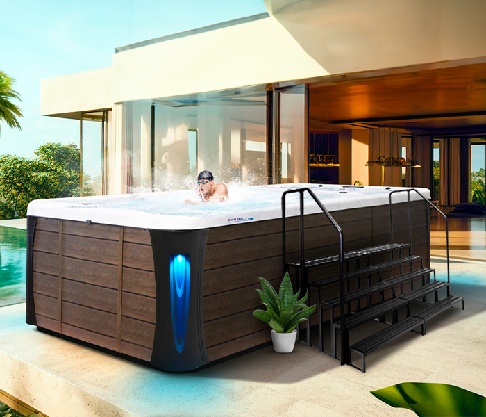 Calspas hot tub being used in a family setting - Redding